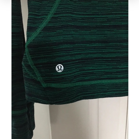 Lululemon Precision Green Cyber Jungle Blue Front Zip Jacket Size 8 - Picture 11 of 11